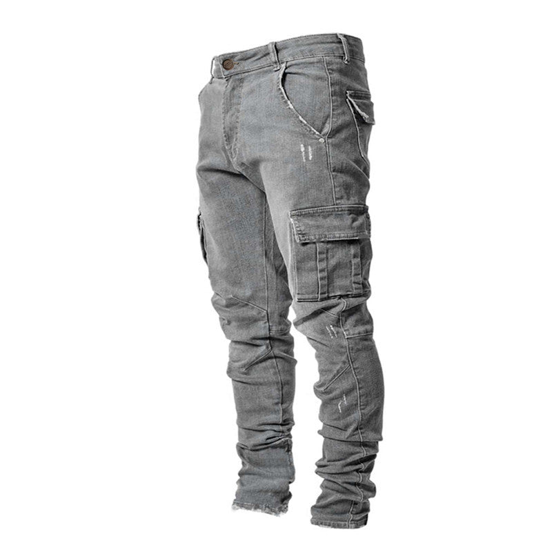 Herren Cargo-Jeans mit modischen Seitentaschen und lässigem Schnitt EB