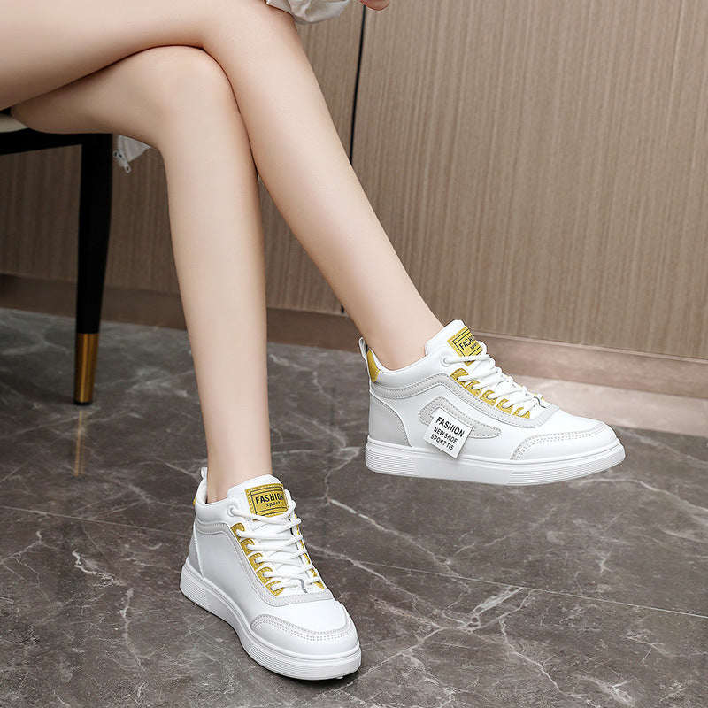 Damen modische High-Top Sneakers mit innovativer Schnürtechnologie und rutschfester Sohle EB