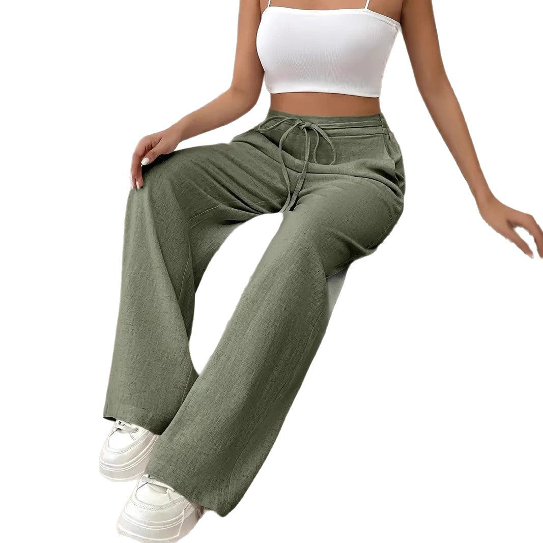 Damen Weite Freizeithose mit Kordelzug EB