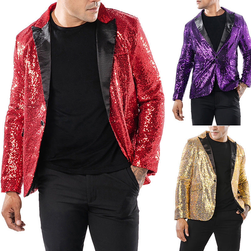 Herren Glitzernder Festtagsblazer mit elegantem Schnitt EB