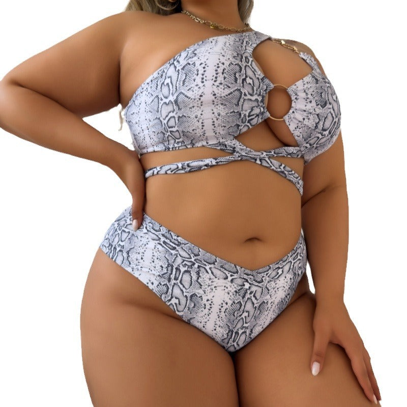Damen Asymmetrisches Cut-Out Bikini-Set EB