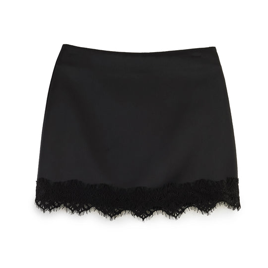Damen Feiner Rock mit eleganter Spitzenverzierung EB