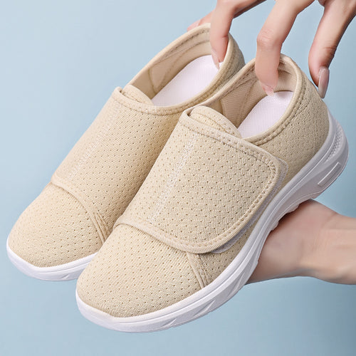 Damen Bequeme und atmungsaktive Sneakers mit Klettverschluss EB