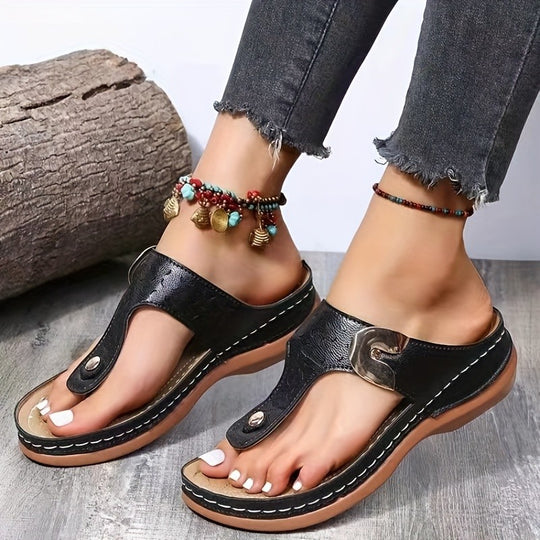 Damen Freizeit-Sandalen mit anatomischem Fußbett und modischem Verschluss EB