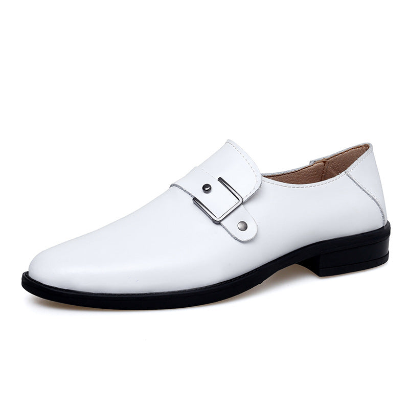 Herren Elegante Leder Slipper mit Schnalle EB