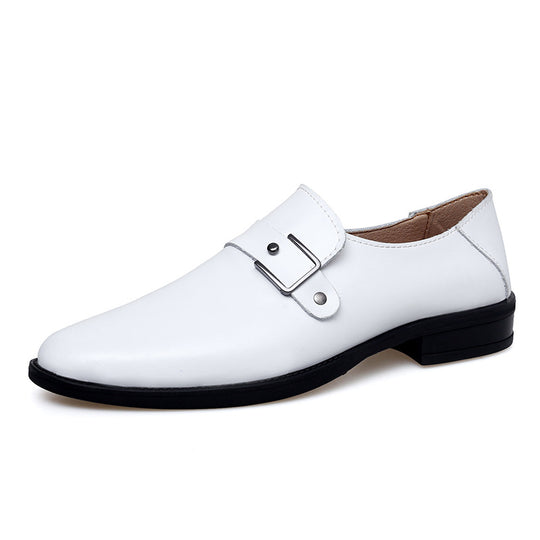 Herren Elegante Leder Slipper mit Schnalle EB