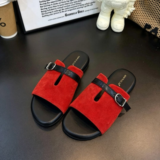 Damen modische Clogs mit modischen Riemchen und komfortablem Fußbett EB