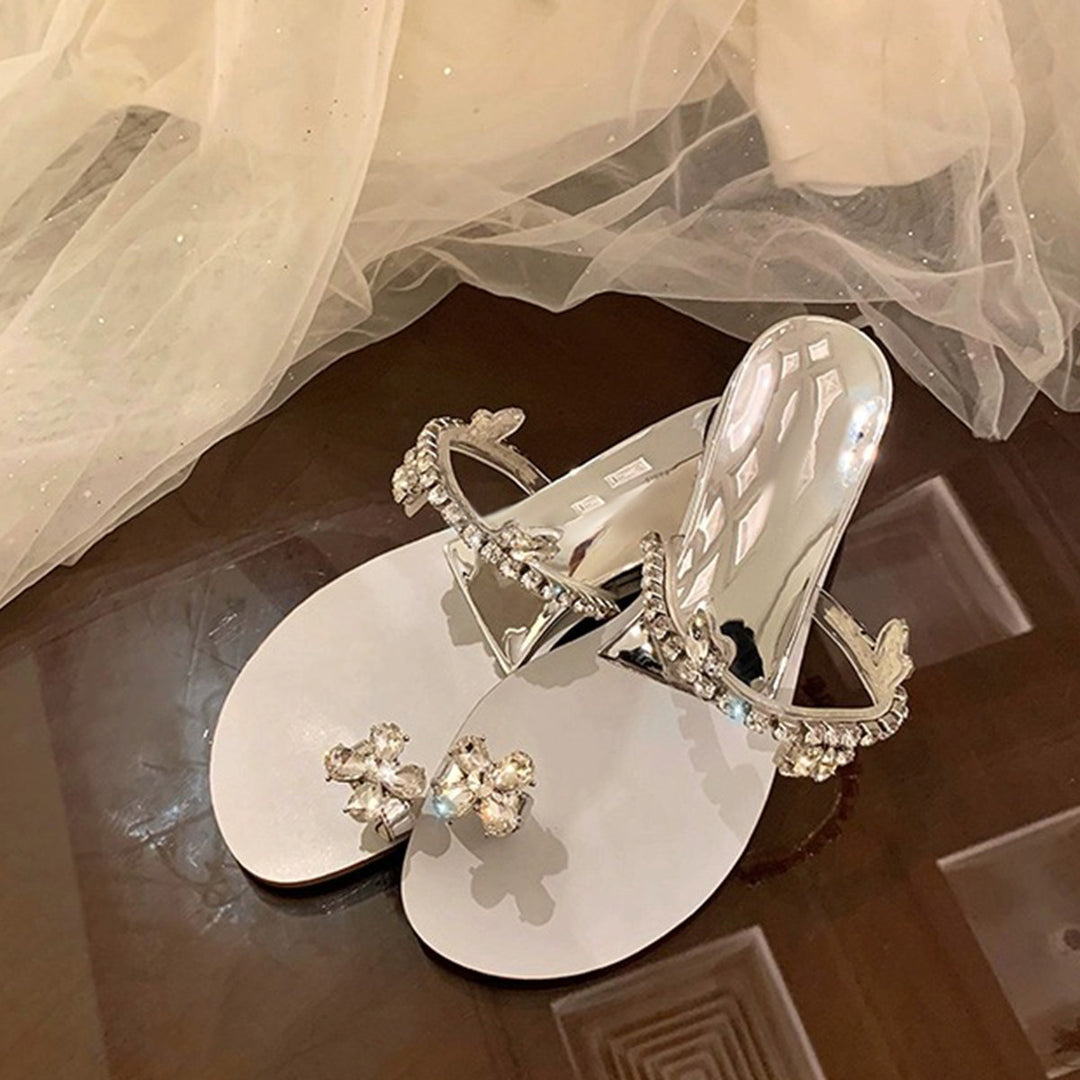 Damen Glamouröse Slippers mit funkelnden Strassdetails und komfortabler Sohle EB