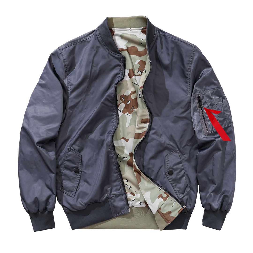 Men's  reversible lightweight insulated bomber jacket with sleeve utility pocket EB