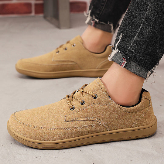 Damen bequeme Sneaker aus weichem Veloursleder mit rutschfester Sohle EB