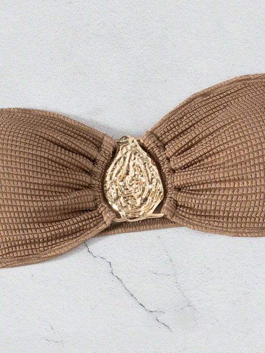 Damen Bandeau-Bikini mit raffiniertem Rock EB