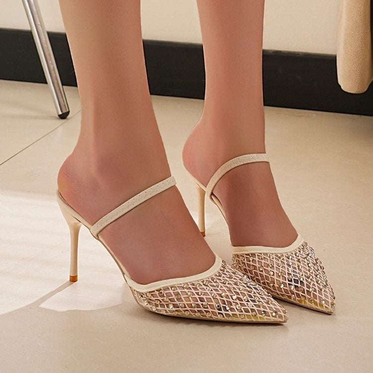 Damen Slingback Schuh mit funkelndem Strass EB