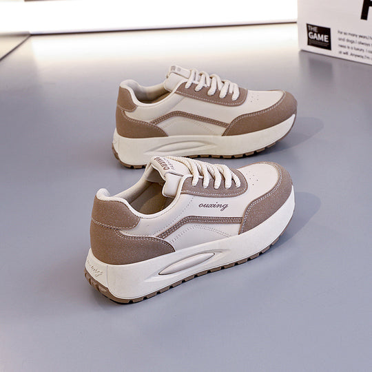 Damen Plateau Sneakers mit atmungsaktiver Mesh-Oberfläche und gepolsterter Sohle EB