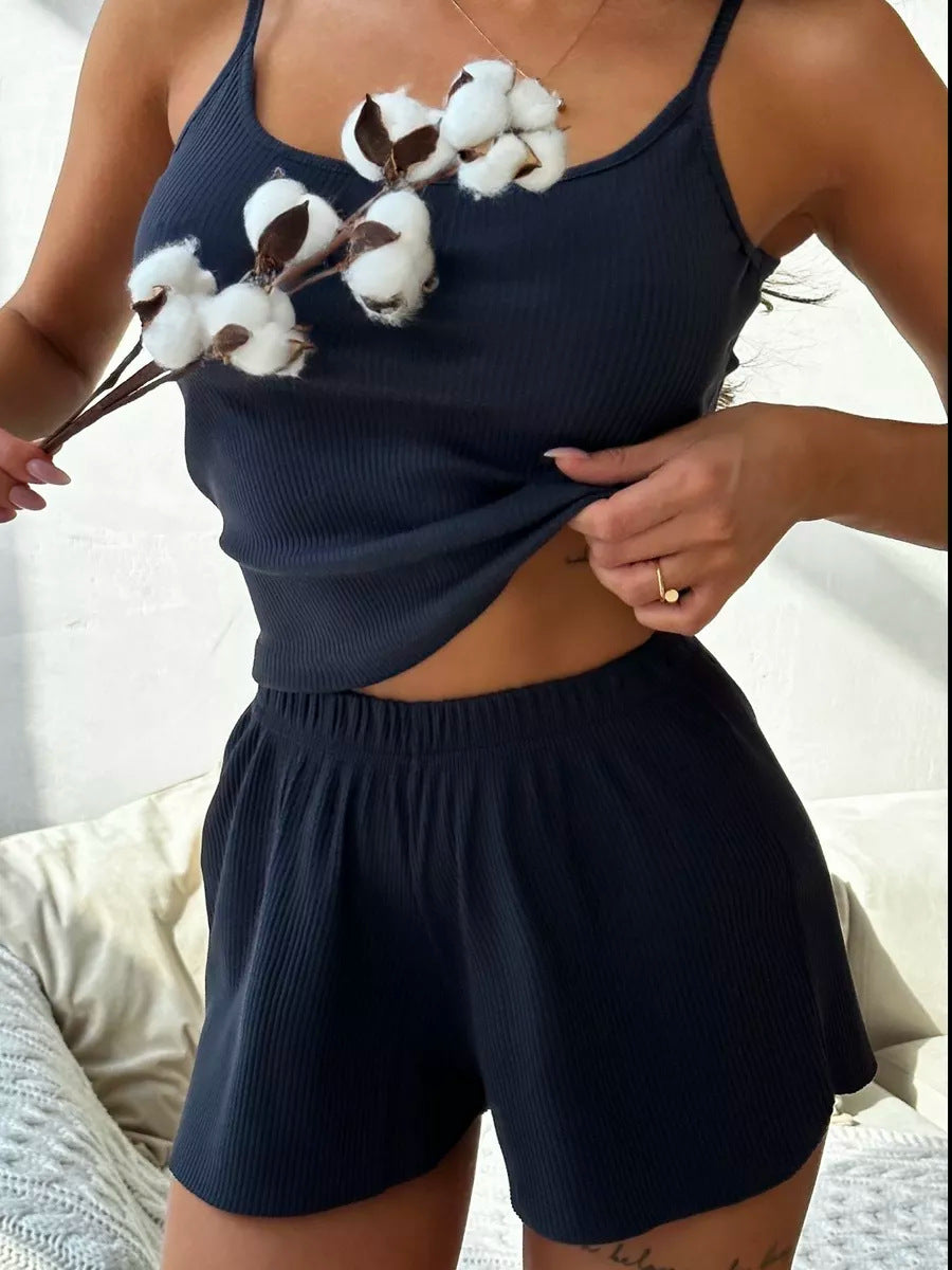 EB | Einfarbige Hosenträgershorts Loungewear