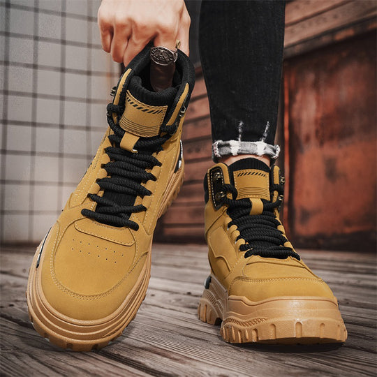 Damen trendige und robuste High-Top Boots mit gepolsterter Knöchelpartie und rutschfester Sohle EB
