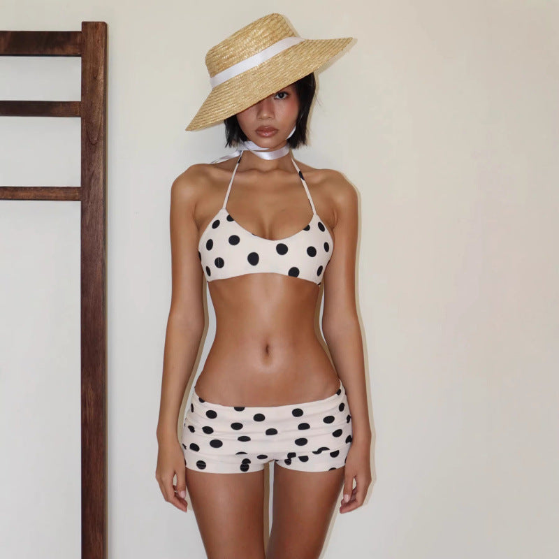 Damen Bikiniset mit verspieltem Punktedesign und eleganten Bindeträgern EB