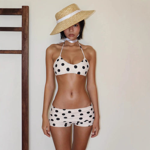 Damen Bikiniset mit verspieltem Punktedesign und eleganten Bindeträgern EB