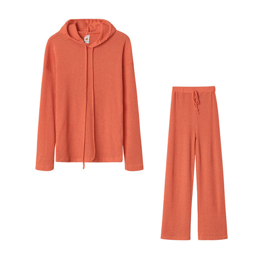 Damen Relaxed Fit Sweater-Set mit Kapuze und weiten Hosen EB