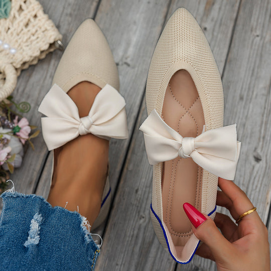 Damen spitzen Ballerinas mit eleganter Schleifenapplikation EB