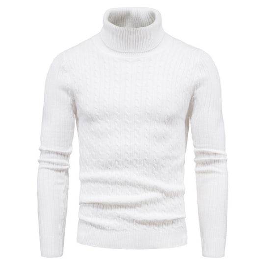 Herren Rollkragenpullover mit Zopfmuster EB