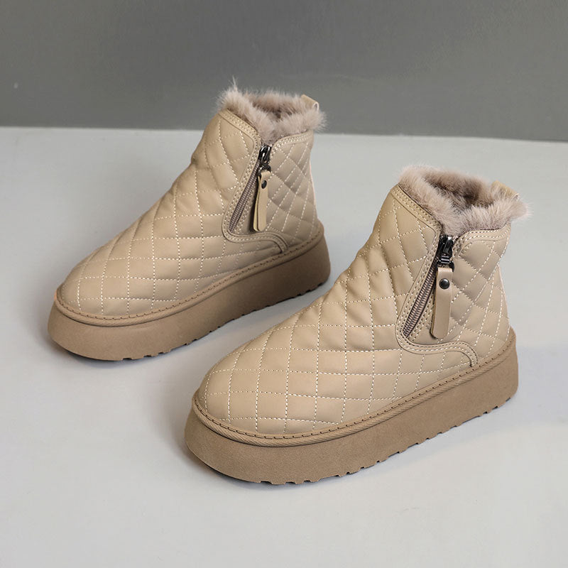 Damen Warmgefütterte Ankle Boots mit innovativem Reißverschluss EB