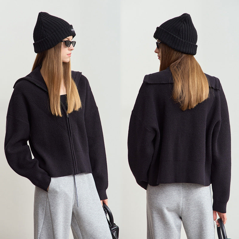 Damen Kapuzenpullover mit Reißverschluss und lässigem Schnitt EB