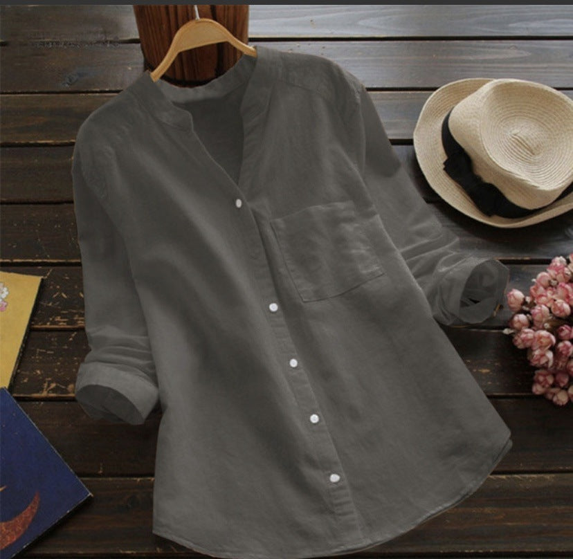 Damen Bluse mit eleganter Knopfleiste und moderner Passform EB