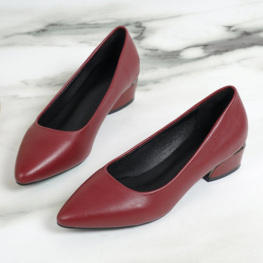 Damen Spitze Pumps mit niedrigem Blockabsatz und eleganter Form EB