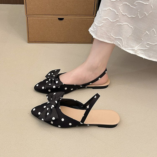 Damen Slingback-Clogs aus Check-Stoff mit eleganter Schleifenapplikation EB