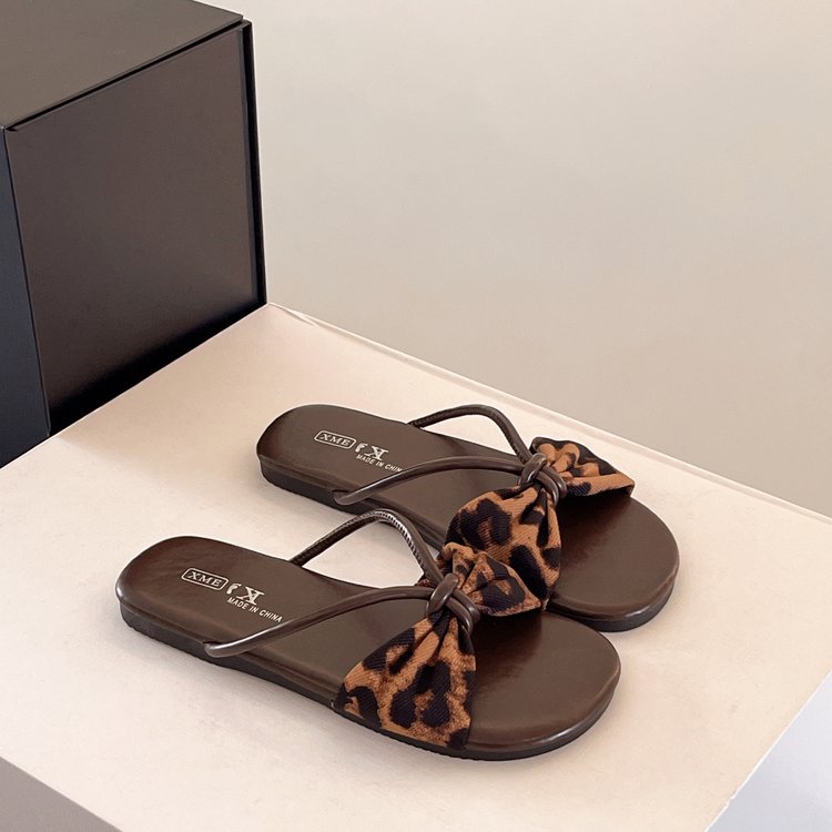 Damen elegante Riemchen-Sandalen mit großem Schleifenakzent EB