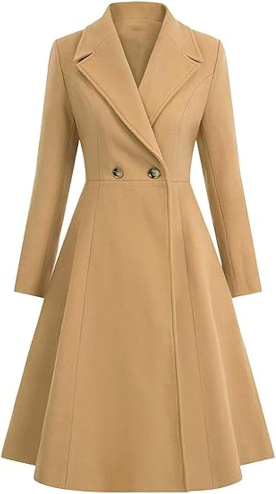 Damen Eleganter Oversize-Mantel mit doppelter Knopfreihe EB