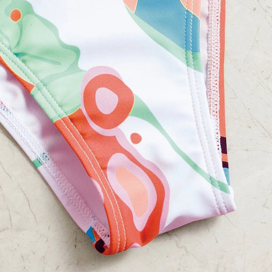 Damen Triangel-Bikini-Set mit verstellbaren Trägern und kreativem Print EB