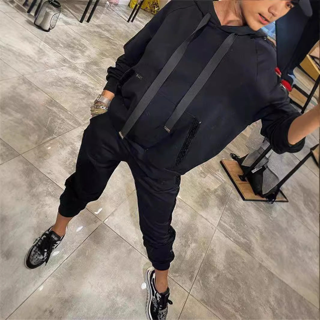 Damen Modischer Sweatanzug mit glitzernden Akzenten EB