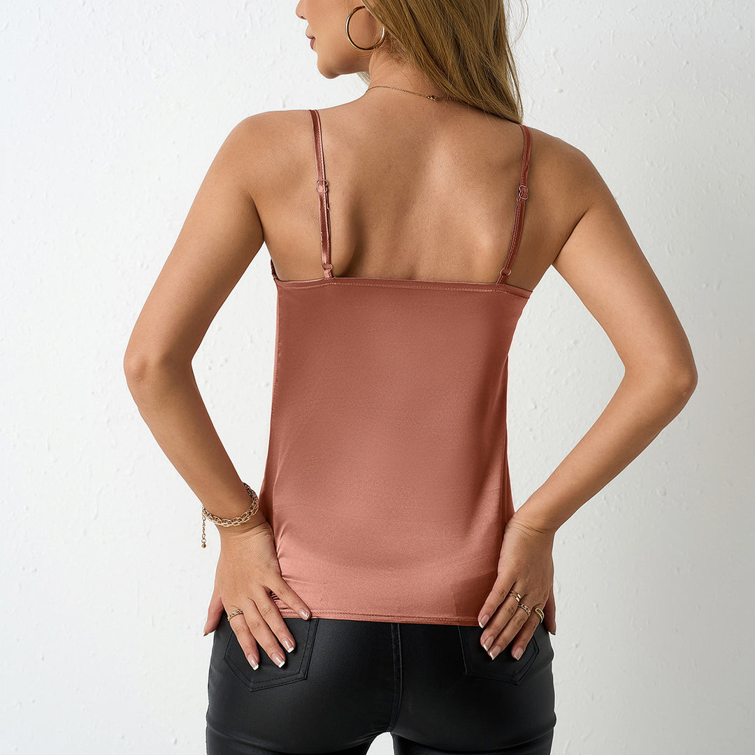 Damen Satin Top mit elegantem Herzausschnitt EB