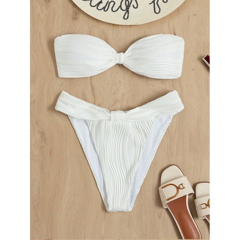 Damen Bandeau-Bikini mit raffiniertem Wickeldetail EB