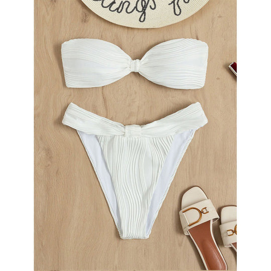 Damen Bandeau-Bikini mit raffiniertem Wickeldetail EB