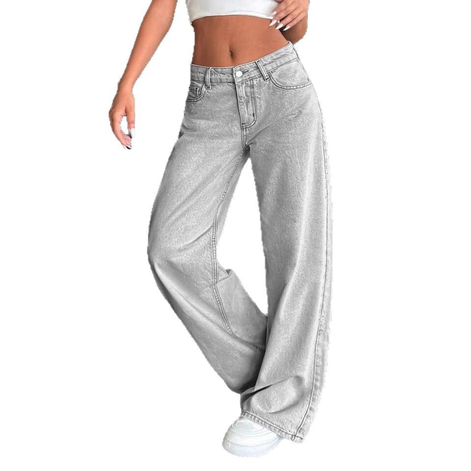 Damen Weite Hochbundjeans im lässigen Schnitt EB