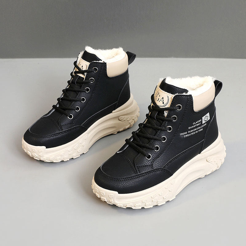 Damen Winterliche High-Top Sneakers mit kuscheligem Innenfutter und robustem Laufprofil EB