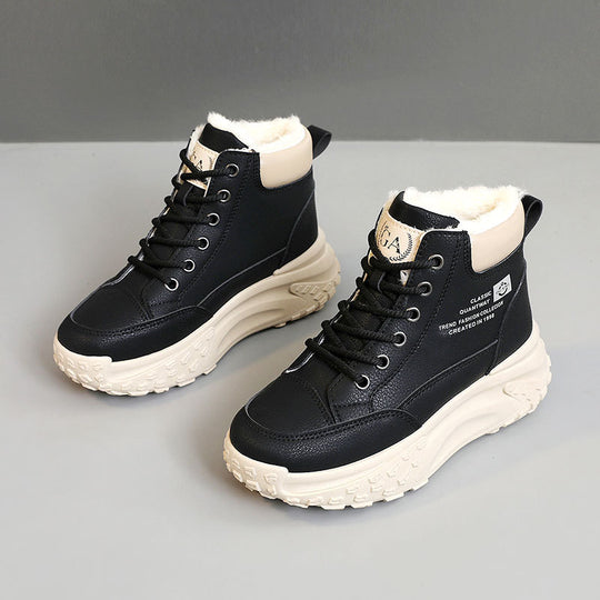 Damen Winterliche High-Top Sneakers mit kuscheligem Innenfutter und robustem Laufprofil EB