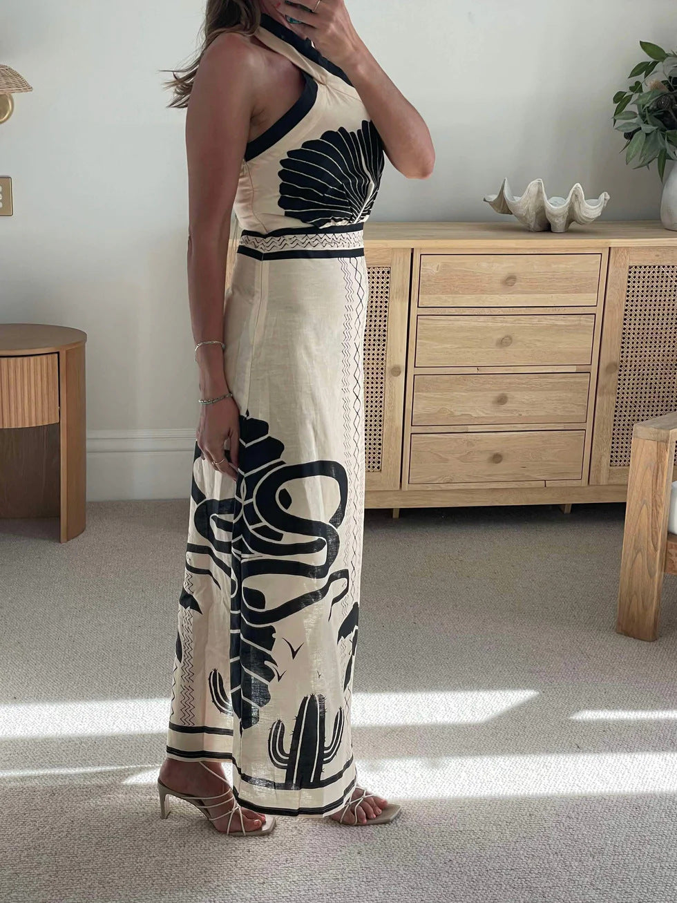 Damen Sommerliches Wickelkleid mit ansprechendem Pflanzenmotiv EB