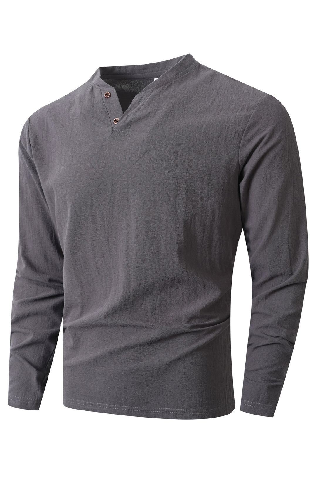 Herren Langarm Shirt mit modischem Henley-Ausschnitt EB