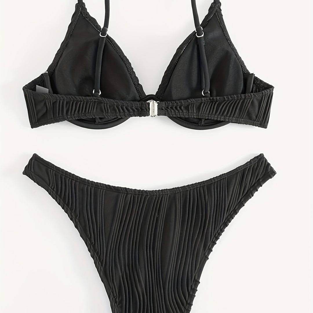 Damen Bikiniset mit elegantem Faltenmuster EB