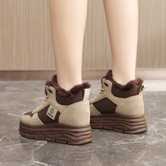 Damen Winterliche Hochstiefel mit kuscheligem Innenfutter EB