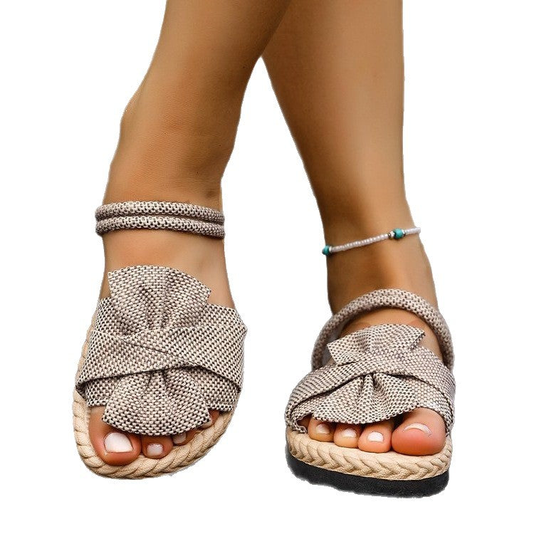Damen Komfortable und elegante Sandalen mit modischer Schleifen-Applikation EB