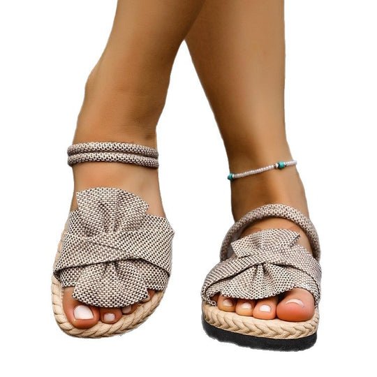 Damen Komfortable und elegante Sandalen mit modischer Schleifen-Applikation EB