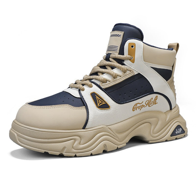 Herren High-Top City-Plateau-Sneaker mit skulpturierter Wellenlaufsohle, gepolstertem Knöchelkragen und griffiger Offroad-Traktion EB