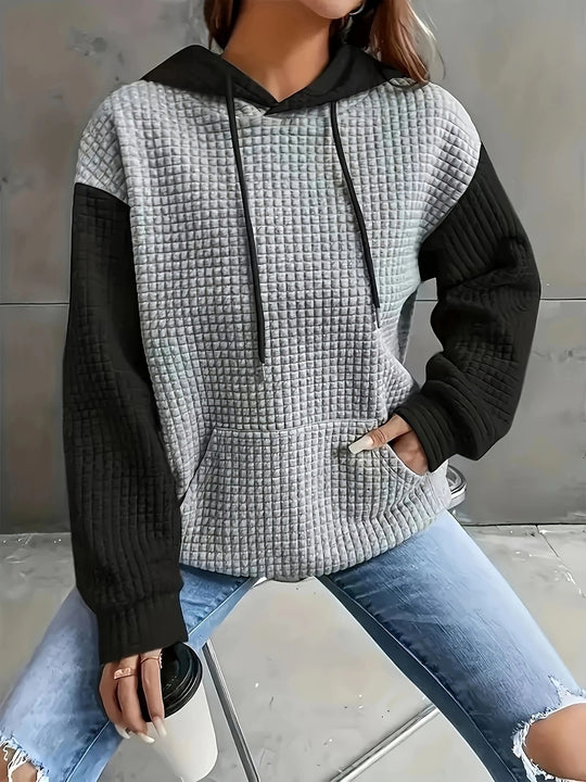 Damen Kapuzenpullover mit strukturiertem Design und praktischen Seitentaschen EB