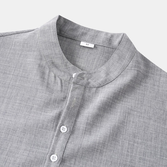 Herren Kurzarmhemd mit innovativem Henley-Ausschnitt und lässigem Look EB