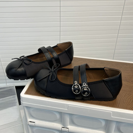 Damen Ballerinas mit dekorativem Riemen und komfortablem Fußbett EB