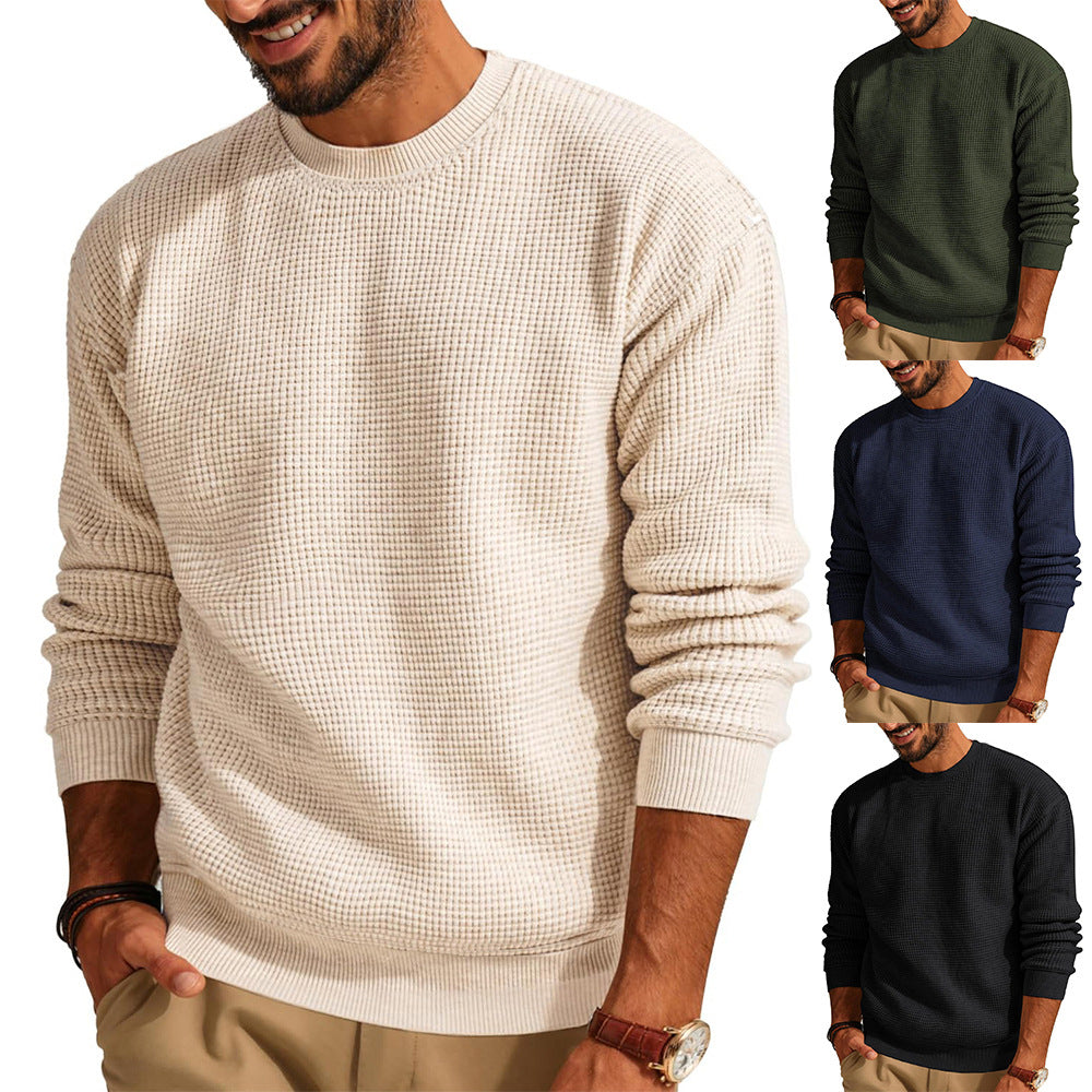 Herren Strukturierter Sweatshirt mit Rundhalsausschnitt EB